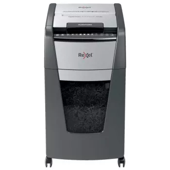 Rexel Optimum Auto+ 300M popieriaus smulkintuvas, mikro pjovimo, 55 dB, 23 cm, juoda, pilka