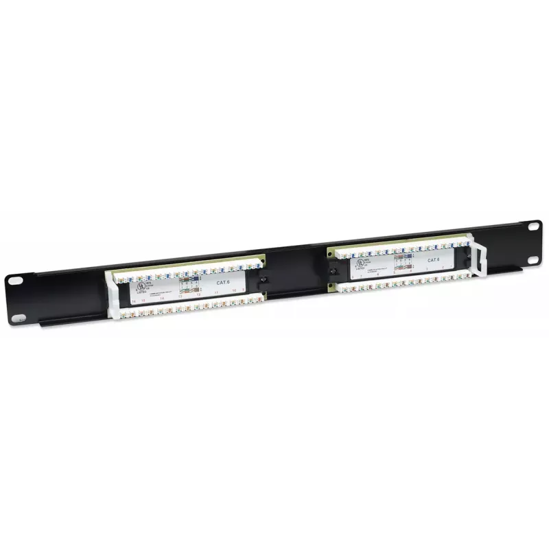 Intellinet Patch Panel, Cat6, UTP, 16 prievadų, 1U, juodas