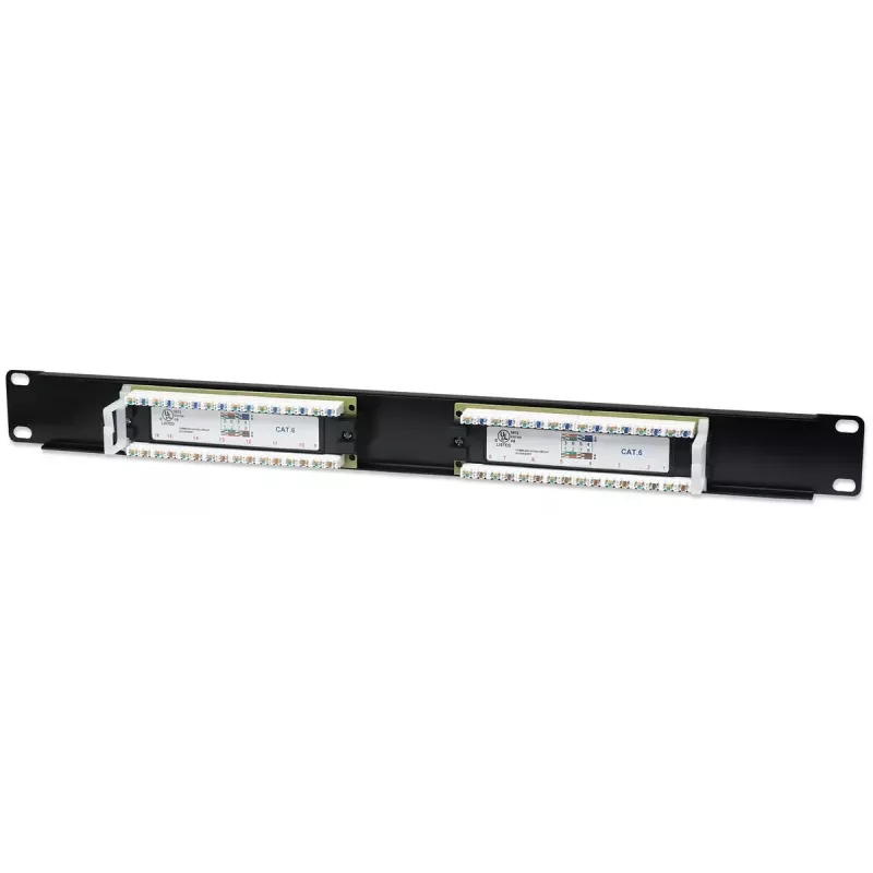 Intellinet Patch Panel, Cat6, UTP, 16 prievadų, 1U, juodas