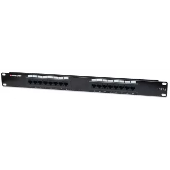 Intellinet Patch Panel, Cat6, UTP, 16 prievadų, 1U, juodas