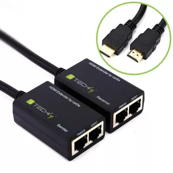 Techly stiprintuvas HDMI Cat 5e / 6 Kompaktiškas 30m IDATA EXT-E30D