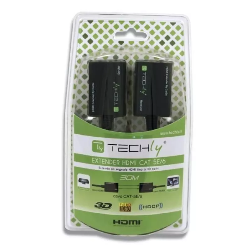 Techly stiprintuvas HDMI Cat 5e / 6 Kompaktiškas 30m IDATA EXT-E30D