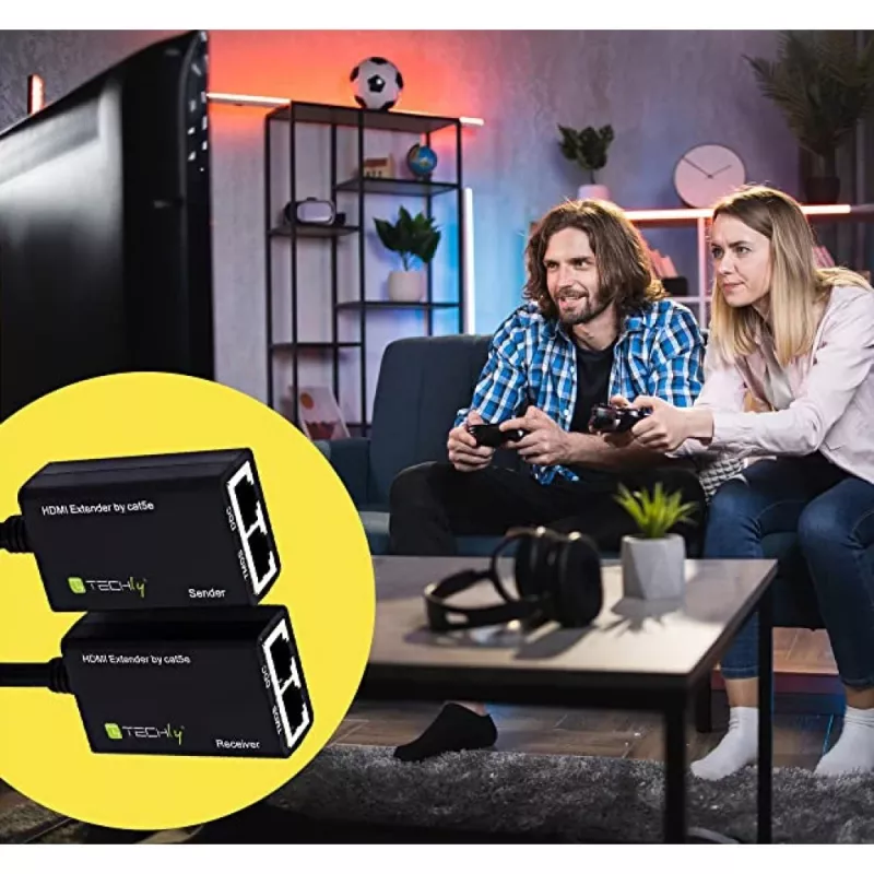 Techly stiprintuvas HDMI Cat 5e / 6 Kompaktiškas 30m IDATA EXT-E30D