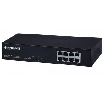Intellinet 8 prievadų Fast Ethernet PoE+ komutatorius, 8 x PoE prievadai, 1,6 Gbit/s