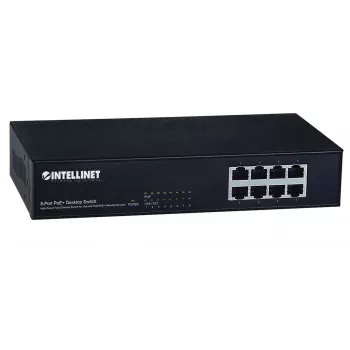 Intellinet 8 prievadų Fast Ethernet PoE+ komutatorius, 8 x PoE prievadai, 1,6 Gbit/s