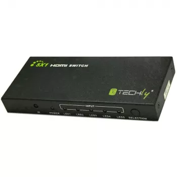 Techly 5 IN 1 OUT HDMI jungiklis su nuotolinio valdymo pulteliu, 4Kx2K, 3D IDATA HDMI-4K51