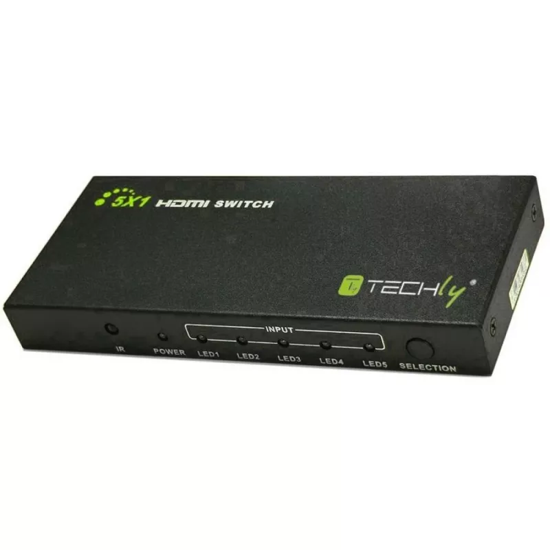 Techly 5 IN 1 OUT HDMI jungiklis su nuotolinio valdymo pulteliu, 4Kx2K, 3D IDATA HDMI-4K51