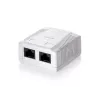 Equip 2 prievadų Cat.5e paviršinio montavimo dėžutė, RJ-45, 5e, balta, 59 mm, 29,5 mm, 61 mm