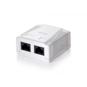Equip 2 prievadų Cat.5e paviršinio montavimo dėžutė, RJ-45, 5e, balta, 59 mm, 29,5 mm, 61 mm