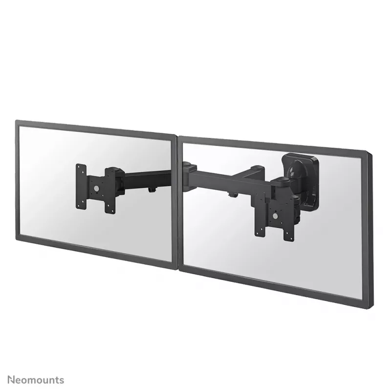 Neomounts FPMA-W960D dvigubas monitoriaus/TV laikiklis ant sienos 10-27 coliai - pilnas judėjimas
