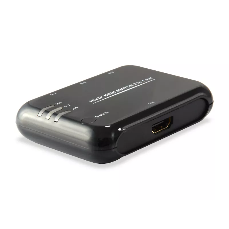 Equip HDMI 1.4 jungiklis 3x1, HDMI, plastikinis, juodas, IR, 7.1 kanalai, DTS-HD, Dolby TrueHD