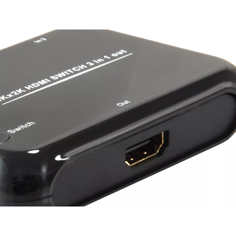 Equip HDMI 1.4 jungiklis 3x1, HDMI, plastikinis, juodas, IR, 7.1 kanalai, DTS-HD, Dolby TrueHD
