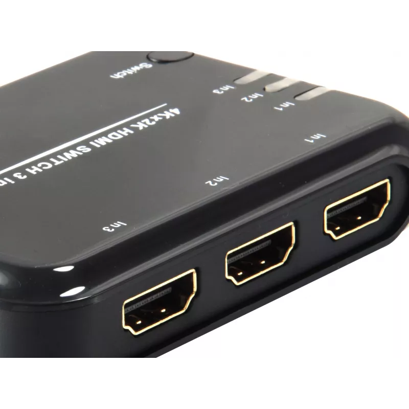Equip HDMI 1.4 jungiklis 3x1, HDMI, plastikinis, juodas, IR, 7.1 kanalai, DTS-HD, Dolby TrueHD