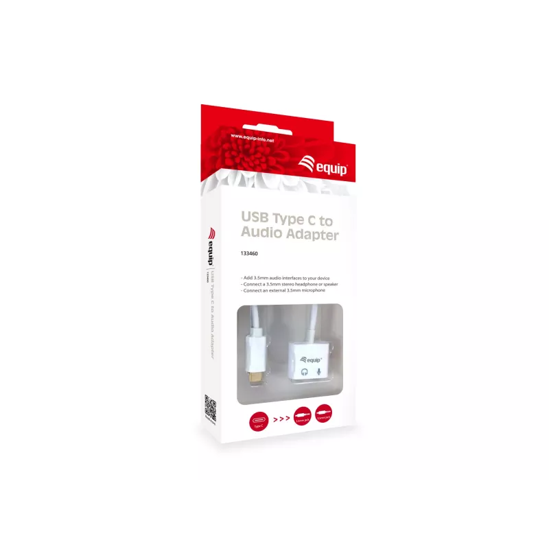 Equip USB Type C prie garso adapterio