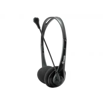 Ausinės Equip Chat Headset laidinės ant galvos Skambučiai / Muzika juodos