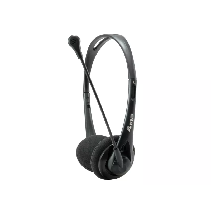 Ausinės Equip Chat Headset laidinės ant galvos Skambučiai / Muzika juodos