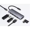 Equip USB-C 7-in-1 daugiafunkcis adapteris, USB 3.2 Gen 1 (3.1 Gen 1) Type-C, 100 W, sidabrinis, MicroSD (TransFlash), MicroSDHC, SD, SDHC, 4K Ultra HD, 30 Hz
