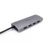 Equip USB-C 7-in-1 daugiafunkcis adapteris, USB 3.2 Gen 1 (3.1 Gen 1) Type-C, 100 W, sidabrinis, MicroSD (TransFlash), MicroSDHC, SD, SDHC, 4K Ultra HD, 30 Hz