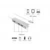 Equip USB-C į 4 prievadų USB 3.0 šakotuvas, USB 3.2 Gen 1 (3.1 Gen 1) Type-C, USB 3.2 Gen 1 (3.1 Gen 1) Type-A, 5000 Mbit/s, sidabrinis, aliuminis, Windows 10, Windows 7, Windows 8