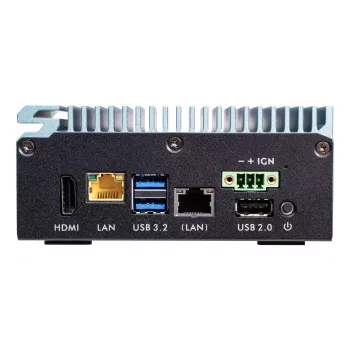 Shuttle Edge PC SPCEL02, Intel Celeron J6412, 1x HDMI, 2x 2.5G LAN, 1x COM, DIO (4x in, 4x out), 3x USB, 2x M.2, 12-24V, 24/7 nuolatinis veikimas, be ventiliatoriaus, komplektuojamas su VESA ir DIN-Rail tvirtinimais