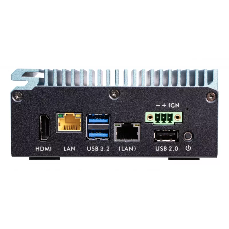 Shuttle Edge PC SPCEL02, Intel Celeron J6412, 1x HDMI, 2x 2.5G LAN, 1x COM, DIO (4x in, 4x out), 3x USB, 2x M.2, 12-24V, 24/7 nuolatinis veikimas, be ventiliatoriaus, komplektuojamas su VESA ir DIN-Rail tvirtinimais