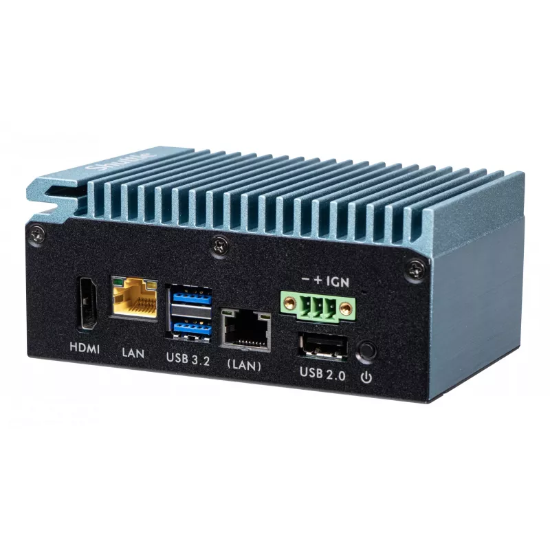 Shuttle Edge PC SPCEL02, Intel Celeron J6412, 1x HDMI, 2x 2.5G LAN, 1x COM, DIO (4x in, 4x out), 3x USB, 2x M.2, 12-24V, 24/7 nuolatinis veikimas, be ventiliatoriaus, komplektuojamas su VESA ir DIN-Rail tvirtinimais