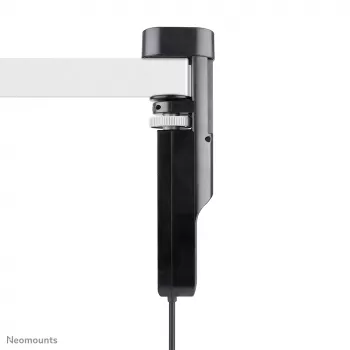Neomounts DS22-840BL6 stalo lizdas su spaustuku, USB-C ir USB-A prievadais – greitas įkrovimas