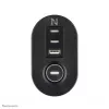 Neomounts DS22-840BL6 stalo lizdas su spaustuku, USB-C ir USB-A prievadais – greitas įkrovimas