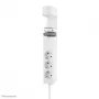 Neomounts DS22-840WH6 stalinis lizdas su spaustuvu, USB-C ir USB-A prievadais – greitasis įkrovimas