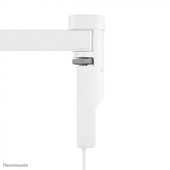 Neomounts DS22-840WH6 stalinis lizdas su spaustuvu, USB-C ir USB-A prievadais – greitasis įkrovimas