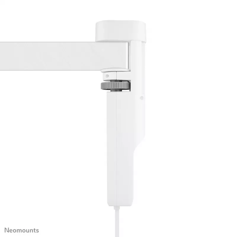 Neomounts DS22-840WH6 stalinis lizdas su spaustuvu, USB-C ir USB-A prievadais – greitasis įkrovimas