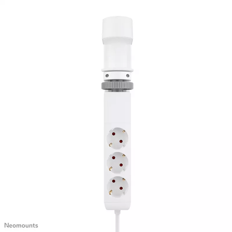 Neomounts DS22-840WH6 stalinis lizdas su spaustuvu, USB-C ir USB-A prievadais – greitasis įkrovimas
