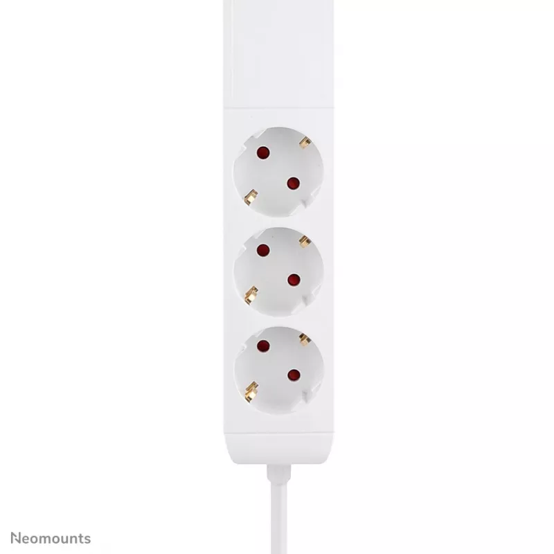 Neomounts DS22-840WH6 stalinis lizdas su spaustuvu, USB-C ir USB-A prievadais – greitasis įkrovimas
