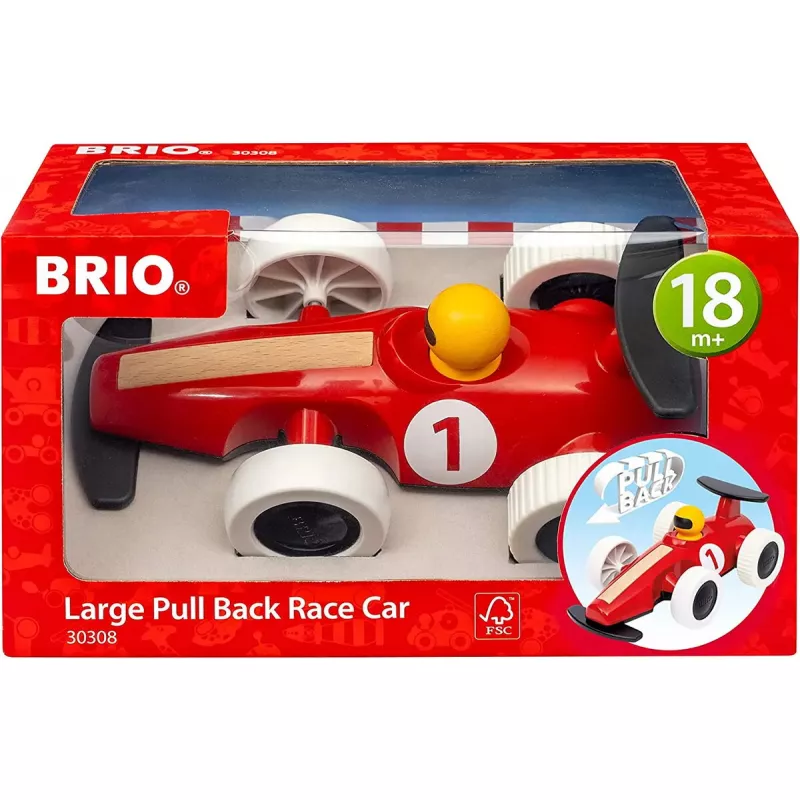 Žaislinis automobilis Ravensburger BRIO Pull Back motorizuotas didysis lenktyninis automobilis