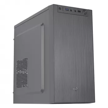 Aerocool CS108BKV1 Kompaktiška Micro ATX PC korpusas, aliuminio šlifuotas, 80 mm ventiliatorius, juodas