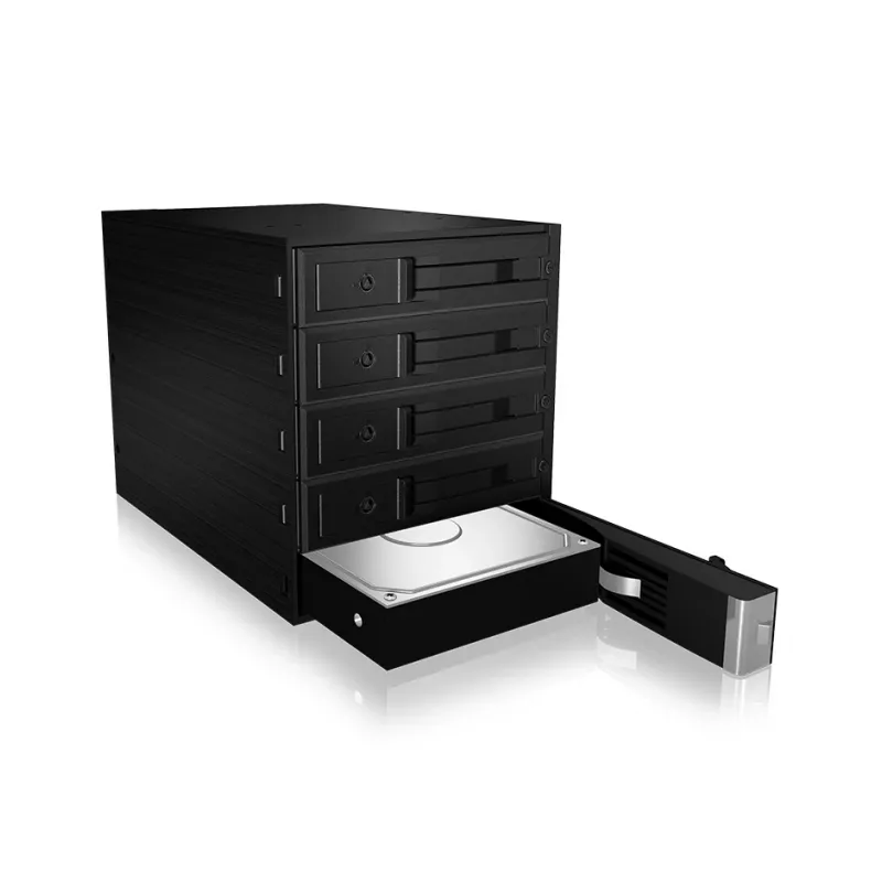 ICY BOX IB-565SSK 3x 5,25 col. saugojimo diskų dėklas Juodas