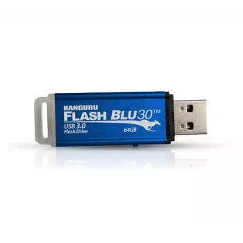 Kanguru FlashBlu30 SuperSpeed USB3.0 16GB | Apsaugotas USB atmintinė | Fizinis įrašymo apsaugos jungiklis | Suderinama su Windows „Ready Boost“