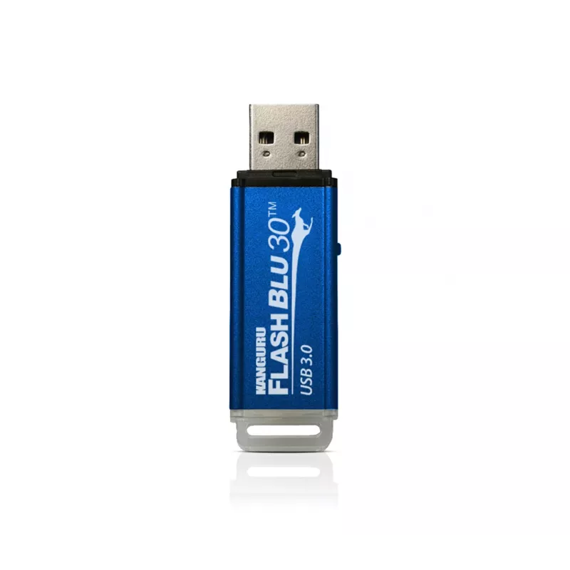 Kanguru FlashBlu30 SuperSpeed USB3.0 16GB | Apsaugotas USB atmintinė | Fizinis įrašymo apsaugos jungiklis | Suderinama su Windows „Ready Boost“