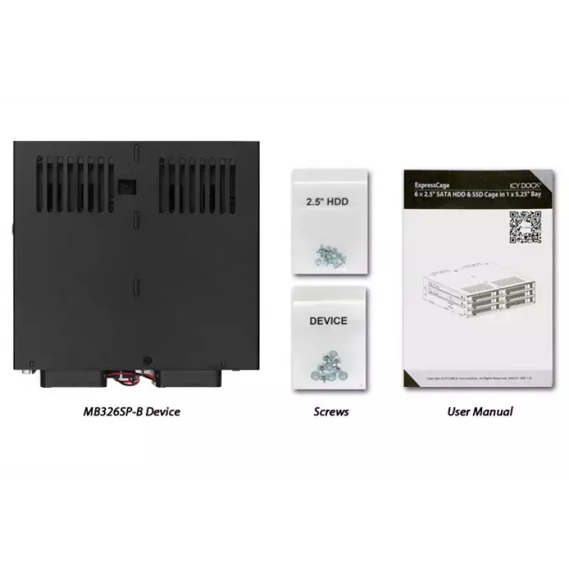 Disk Array Icy Dock MB326SP-B 0 TB Rack 1U Juoda