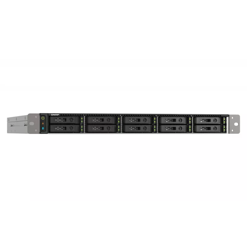 QNAP TS-h1090FU NAS Rack (1U) EPYC 7232P 64 GB DDR4 0 TB QuTS hero Juoda, Pilka