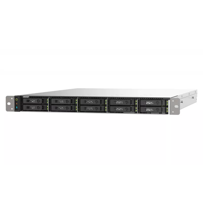 QNAP TS-h1090FU NAS Rack (1U) EPYC 7232P 64 GB DDR4 0 TB QuTS hero Juoda, Pilka