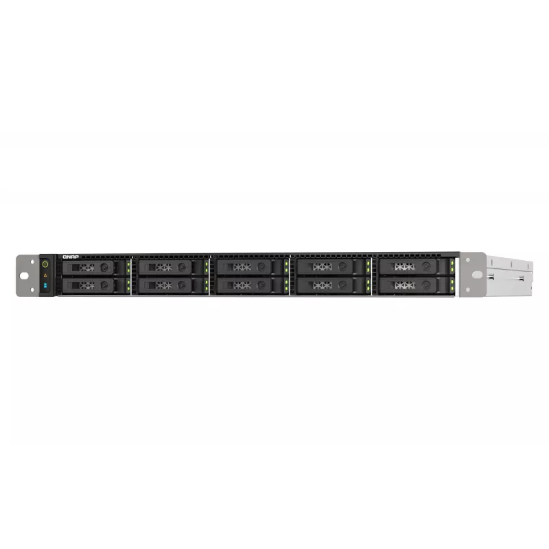 QNAP TS-h1090FU NAS Rack (1U) EPYC 7232P 64 GB DDR4 0 TB QuTS hero Juoda, Pilka