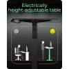 Aukštis reguliuojamas elektrinis stalas ICY BOX IB-EW122B-TT, juodas, 1400×700 mm, aukštis 630–1280 mm, 100 kg talpa