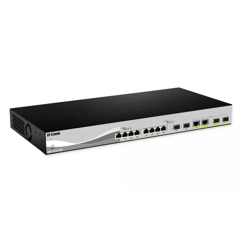D-Link DXS-1210-12SC/E tinklo jungiklis Valdomas L2 10G Ethernet (100/1000/10000) 1U Juoda, Sidabrinė