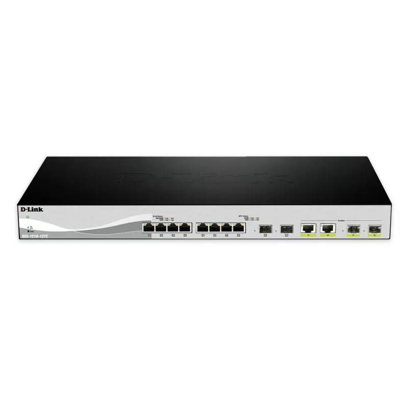D-Link DXS-1210-12SC/E tinklo jungiklis Valdomas L2 10G Ethernet (100/1000/10000) 1U Juoda, Sidabrinė