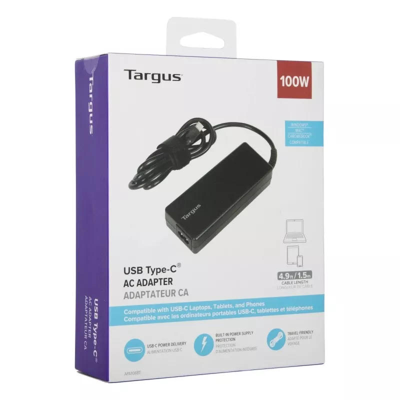 Targus APA108EU maitinimo adapteris Vidaus 100 W Juoda