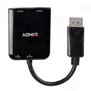 Lindy 38430 sąsajos šakotuvas DisplayPort 21600 Mbit/s juodas