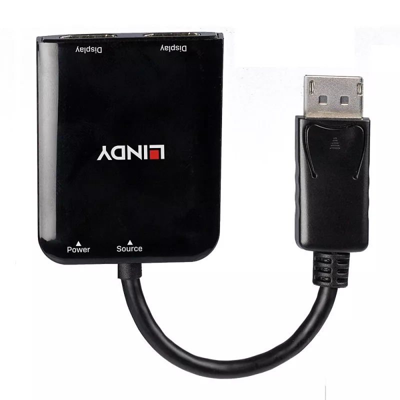 Lindy 38430 sąsajos šakotuvas DisplayPort 21600 Mbit/s juodas