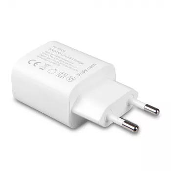 Vidinis įkroviklis Lindy 73413 — universalus AC 100–240 V, išėjimas 12 V 3 A, USB-A + USB-C, balta