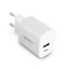 Vidinis įkroviklis Lindy 73413 — universalus AC 100–240 V, išėjimas 12 V 3 A, USB-A + USB-C, balta